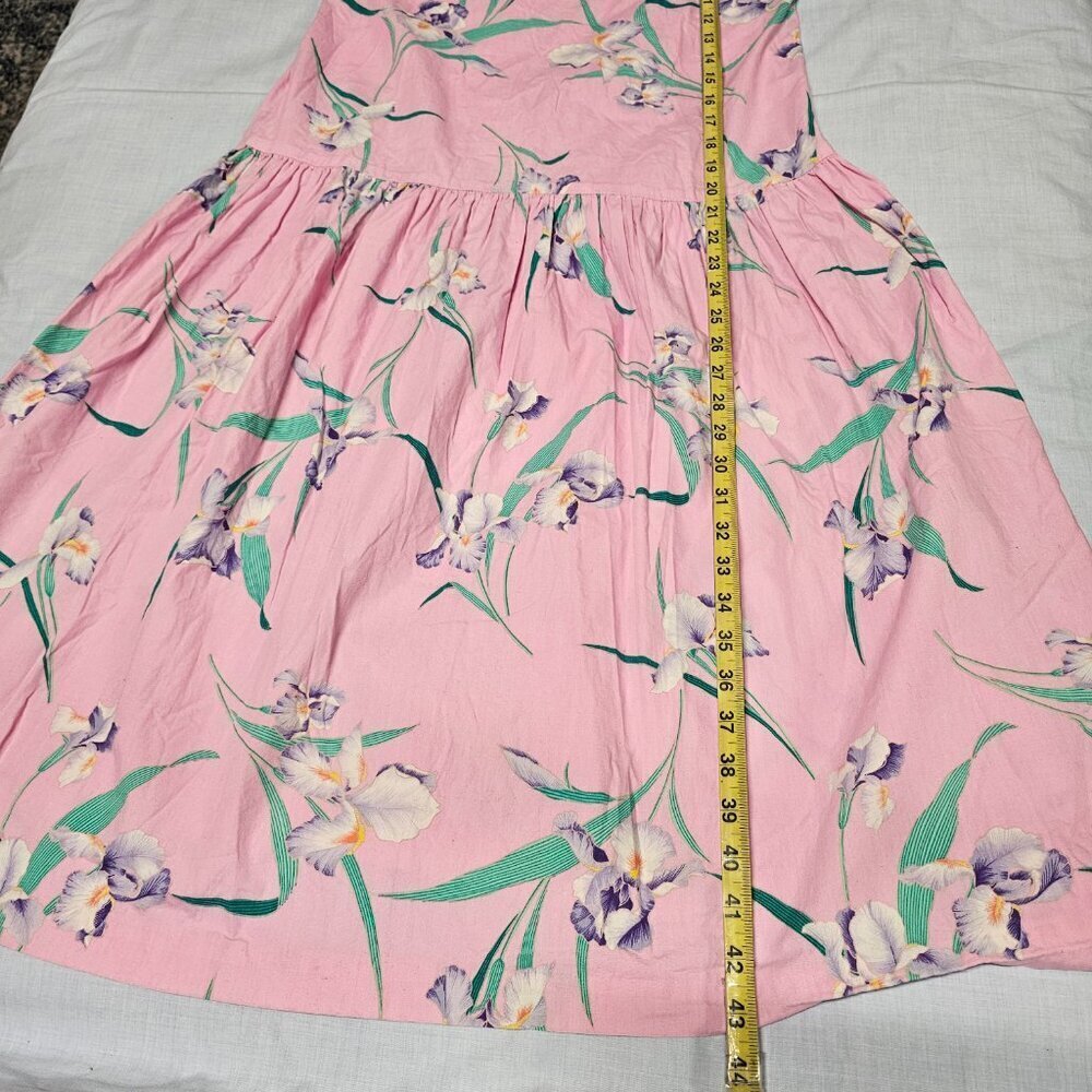 The Kapaia Stitchery Hawaiian Pleated Dress Women Size 12 Pink Tropical - Picture 8 of 8